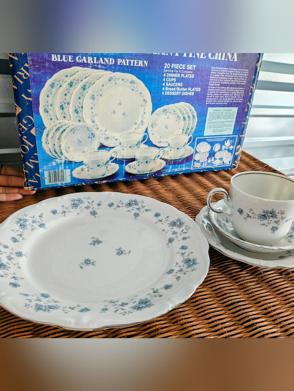 vintage Johann Haviland Blue Garland fine china set made in Bavaria, Germany